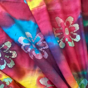 100% Cotton - Batik - Savana Island Blooms - Multi Rainbow - £7.50 Per Metre - Sold by Half Metre
