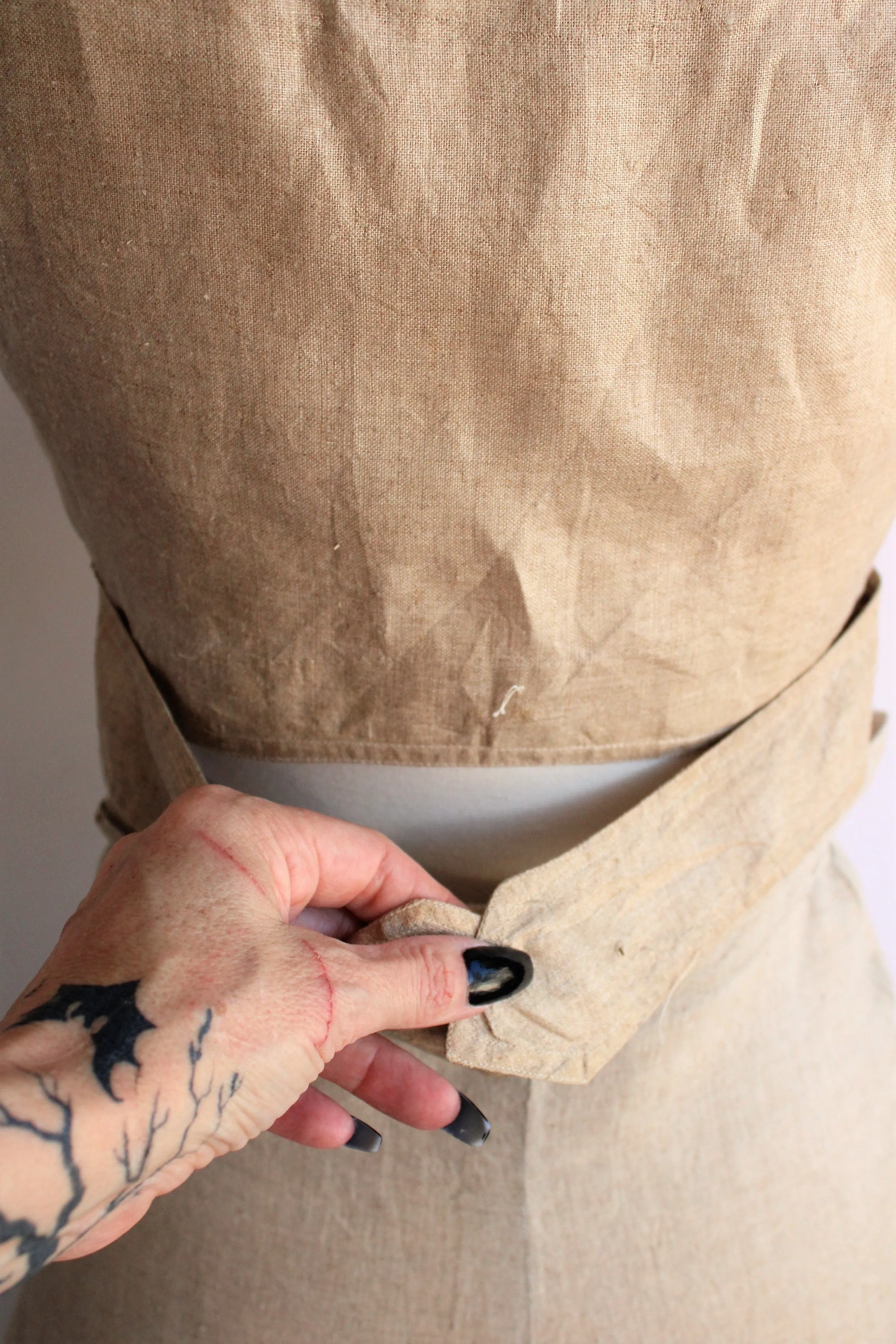 Antique 1900s Linen Skirt and Waistcoat