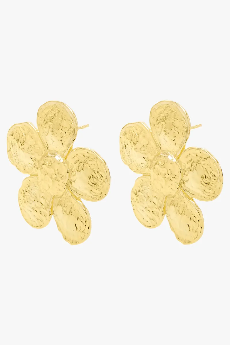 Big Flower Earring Gold Plated