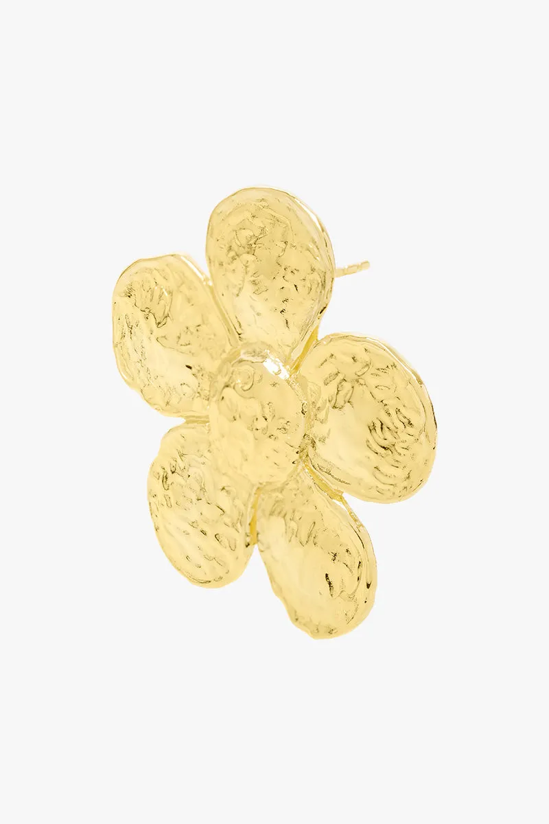 Big Flower Earring Gold Plated