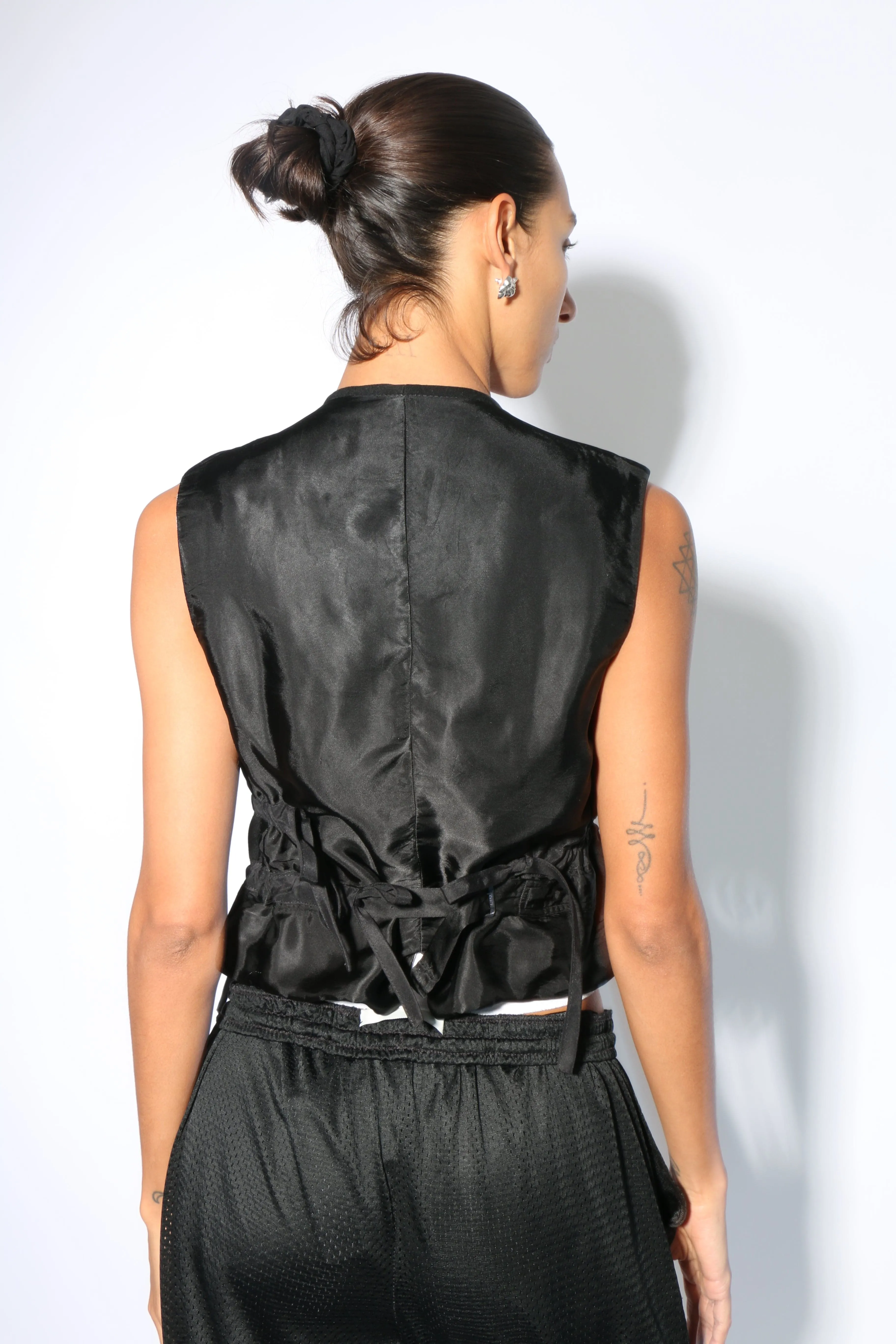 Black Banzo Ribbon Vest