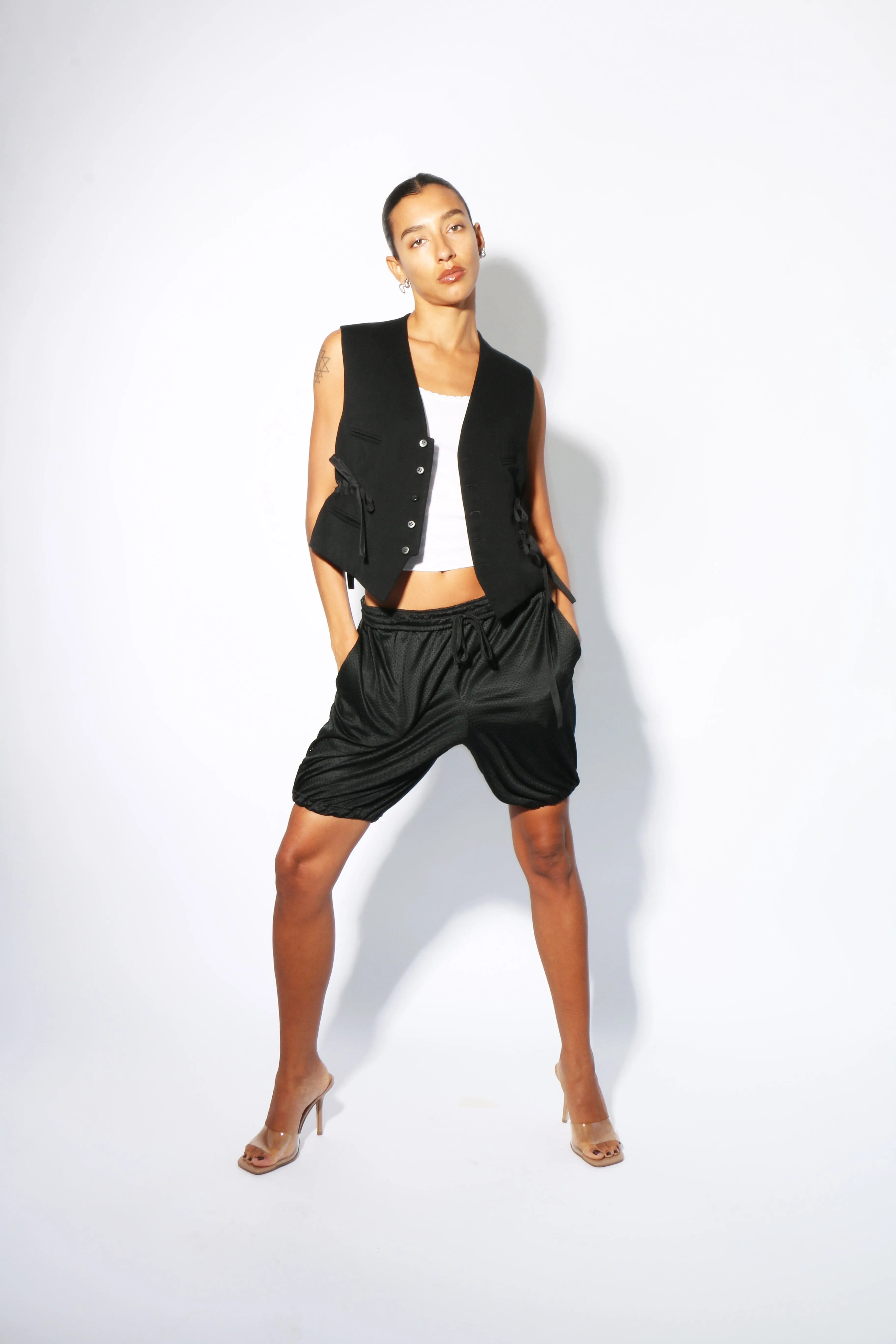 Black Banzo Ribbon Vest