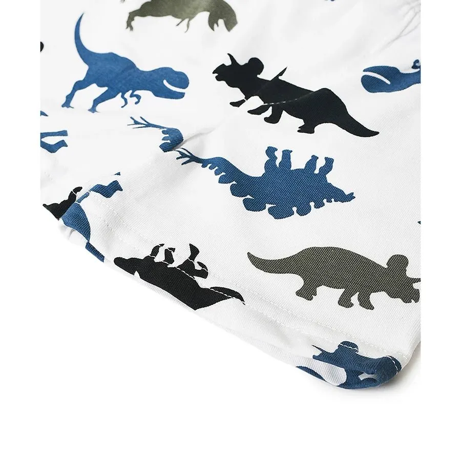 Boys Dino Print Shorts and Vest Set