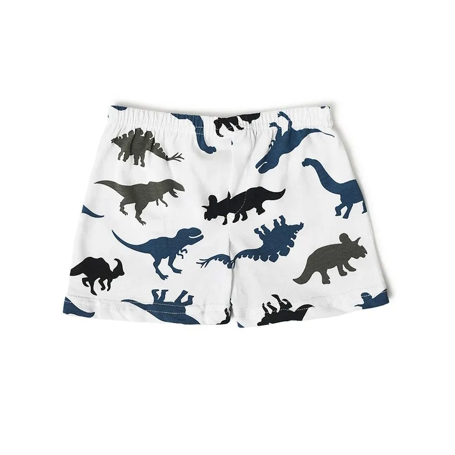 Boys Dino Print Shorts and Vest Set