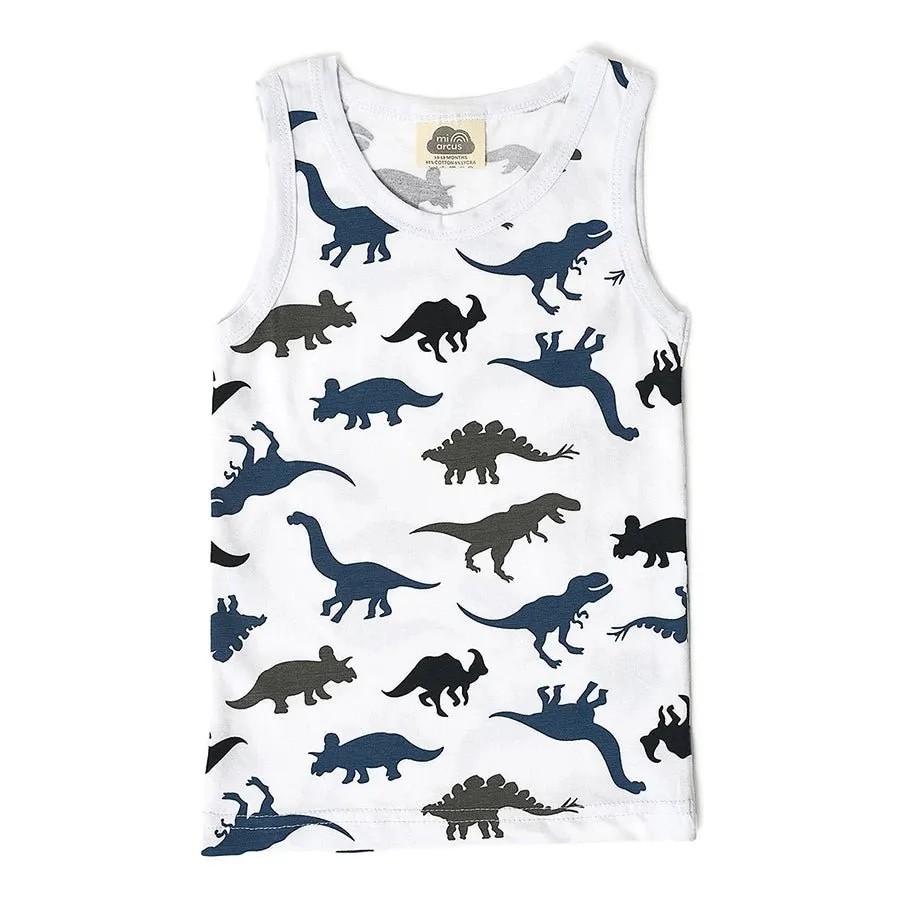 Boys Dino Print Shorts and Vest Set