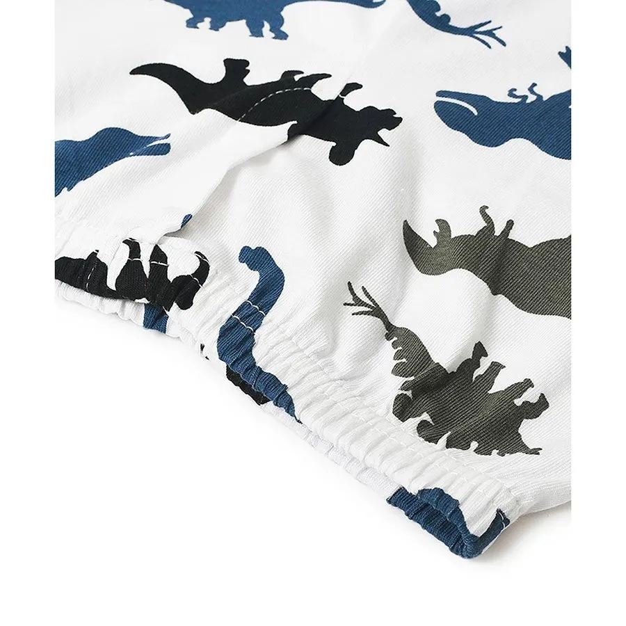 Boys Dino Print Shorts and Vest Set