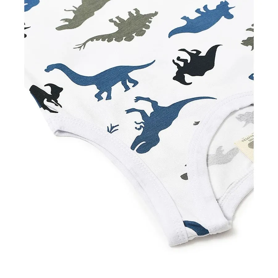 Boys Dino Print Shorts and Vest Set