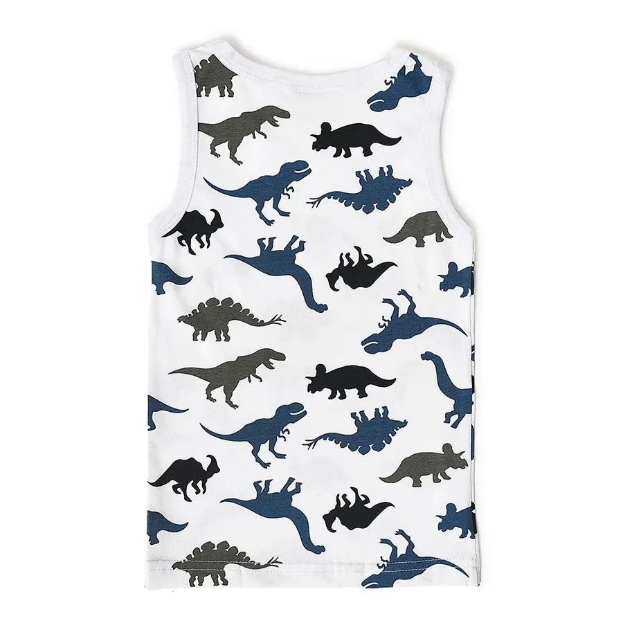 Boys Dino Print Shorts and Vest Set