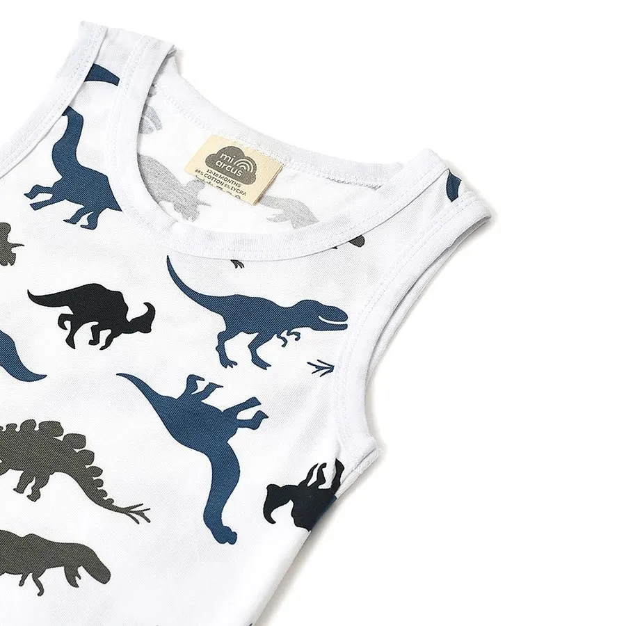 Boys Dino Print Shorts and Vest Set