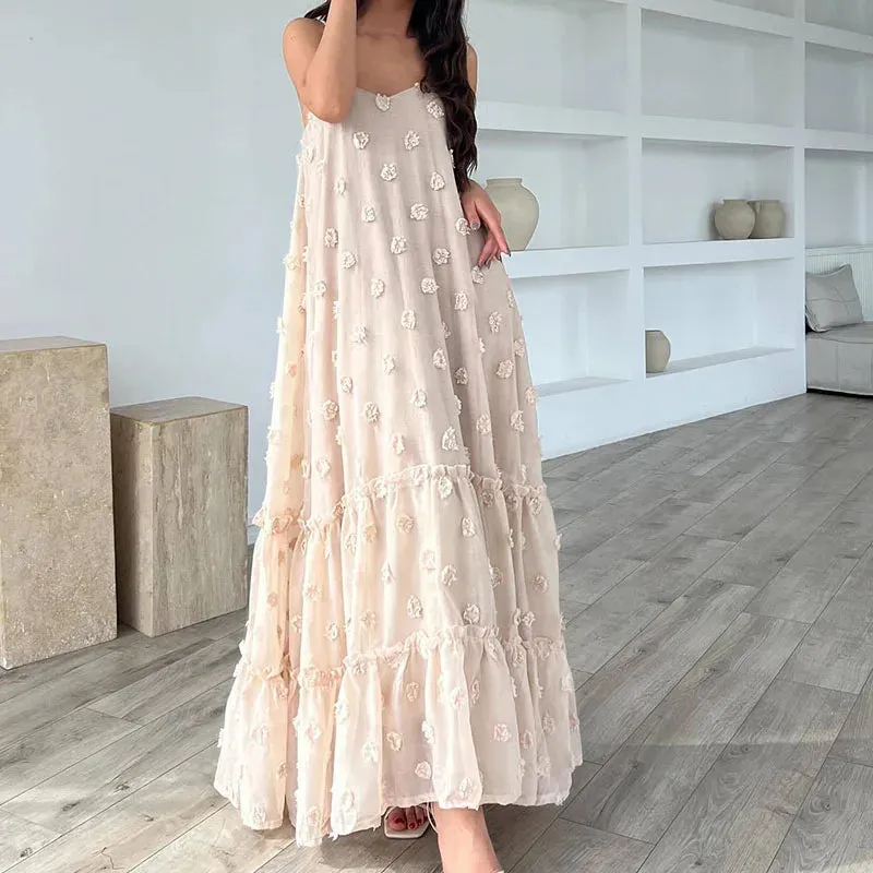Casual Sling Vacation Floral Summer Beautiful Off Shoulder Big Hem Elegant Fashion Dress
