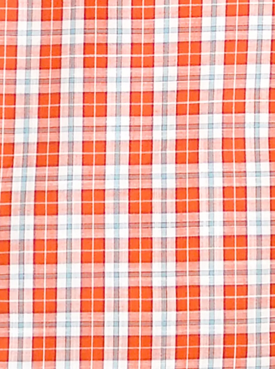 Slim Fit Cherry Tomato Checked Casual Shirt by Greenfibre