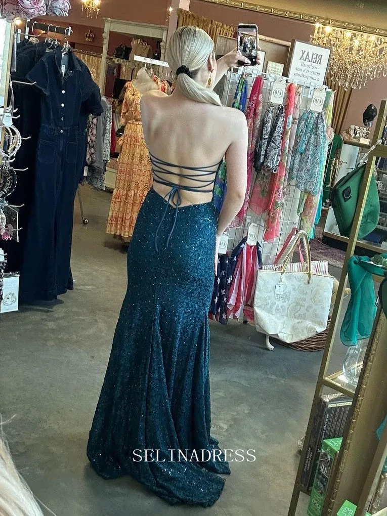 Chic Mermaid Sweetheart Elegant Lace Prom Dress Backless Cheap Formal Gown Evening Dress #LOP210