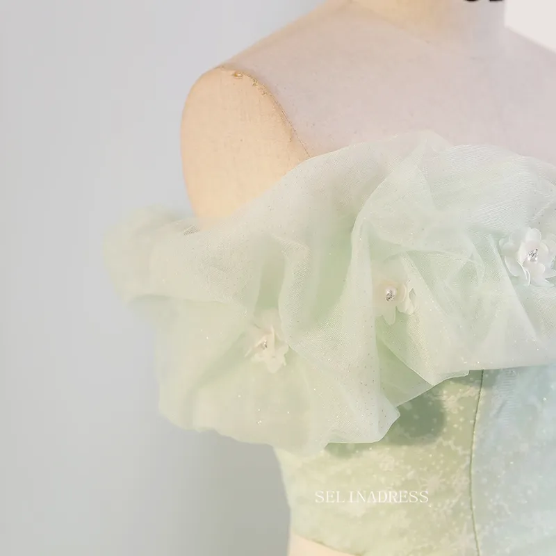 Chic Off-the shoulder Ball Gown Prom Dress Elegant Princess Dress Evening Dress #kop120