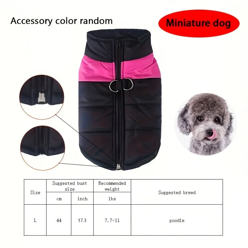Cozy Dog Winter Vest with Back Zipper  1PC