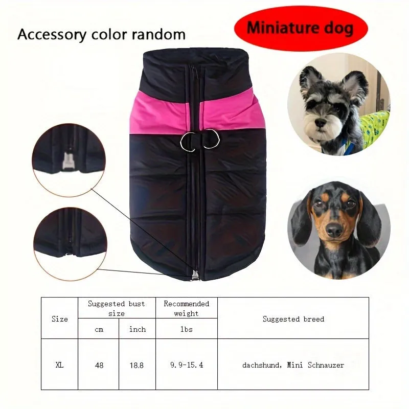 Cozy Dog Winter Vest with Back Zipper  1PC