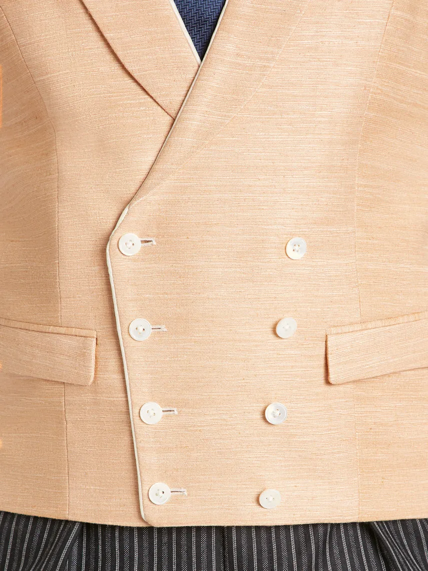 Double Breasted Vest  Woven Silk - Blossom