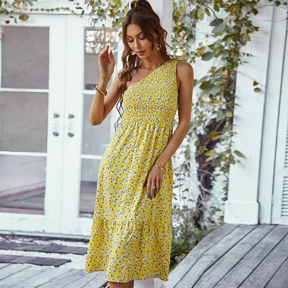Fashion Women's Dresses Summer Vest Printing Large Swing Skirt
