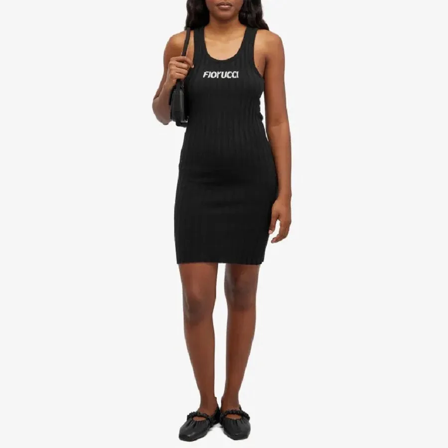 Fiorucci Angolo Midi Vest dress, black