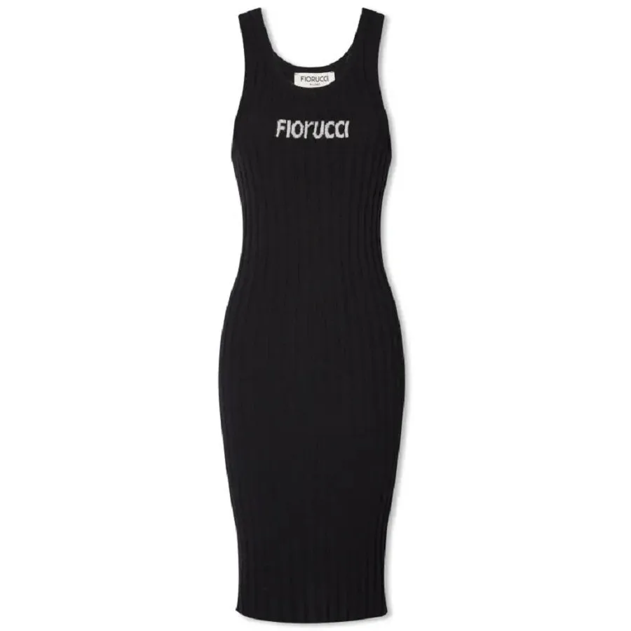 Fiorucci Angolo Midi Vest dress, black