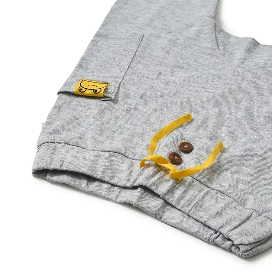Frog Face Print ( Front Open Vest & Pyjama Set )