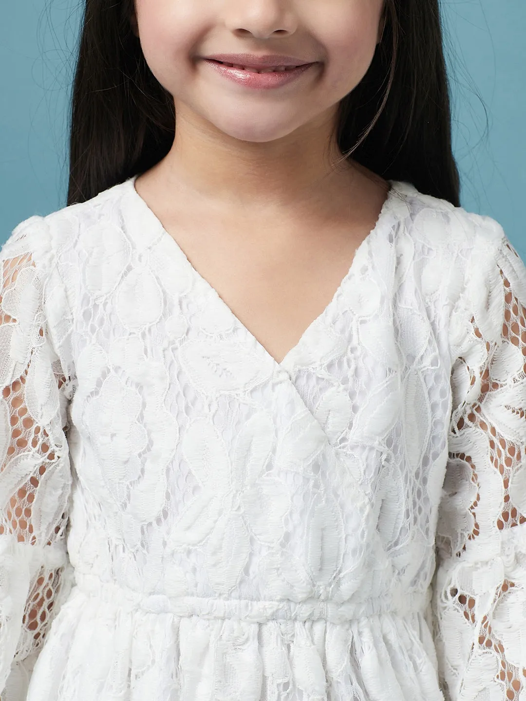 Girls Floral Lace Dress