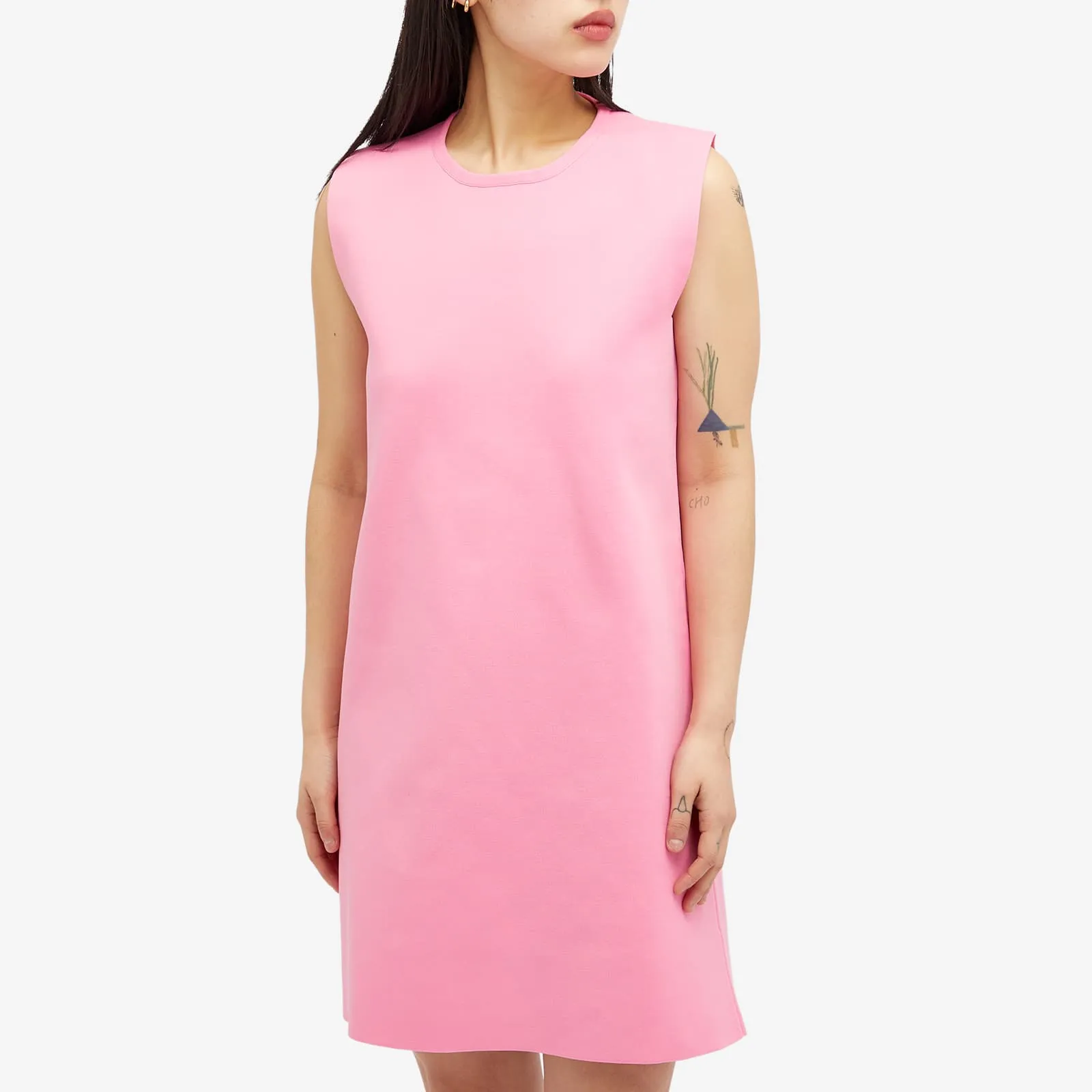 Jil Sander Compact Knit Gilet Dress, Electric Pink