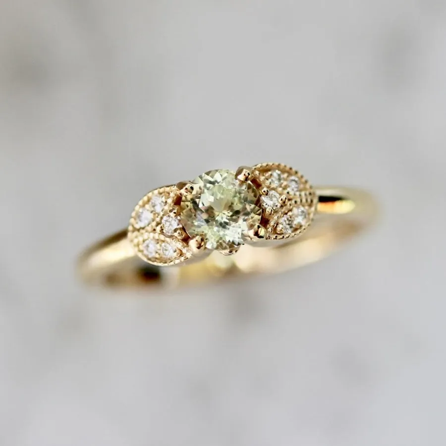 Juliette Yellow Round Cut Sapphire Ring