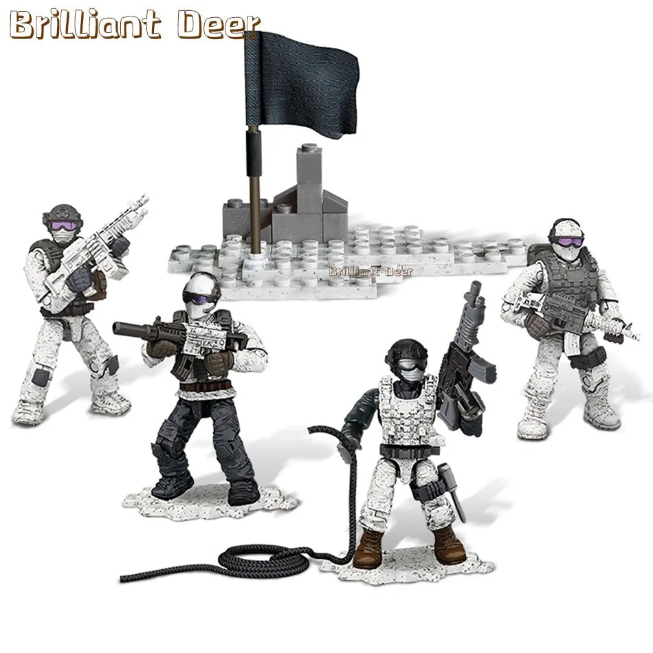 Jungle Snow Desert Combat Scene Special Force WW2 Military Toy Soldiers Action Figure Army Weapon Gun Vest Building Blocks Set