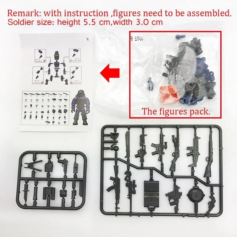 Jungle Snow Desert Combat Scene Special Force WW2 Military Toy Soldiers Action Figure Army Weapon Gun Vest Building Blocks Set