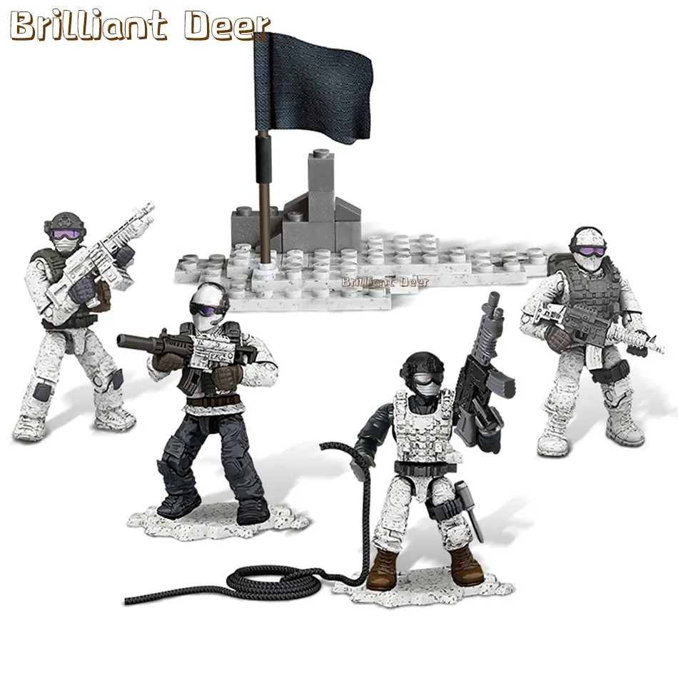 Jungle Snow Desert Combat Scene Special Force WW2 Military Toy Soldiers Action Figure Army Weapon Gun Vest Building Blocks Set