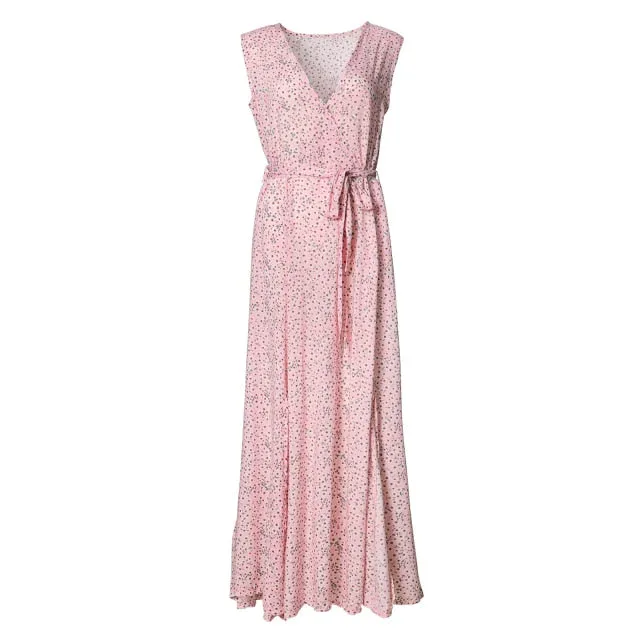 LANFUBEISI Jastie Women Summer Dress Floral Print Maxi Dresses Bohemian Hippie Beach Long Dress Women's Clothing  vestidos de verano