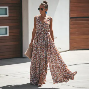 LANFUBEISI Jastie Women Summer Dress Floral Print Maxi Dresses Bohemian Hippie Beach Long Dress Women's Clothing  vestidos de verano