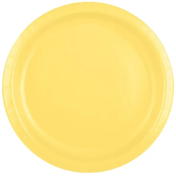 Light Yellow Round Dinner Paper Plates 10" | 24ct