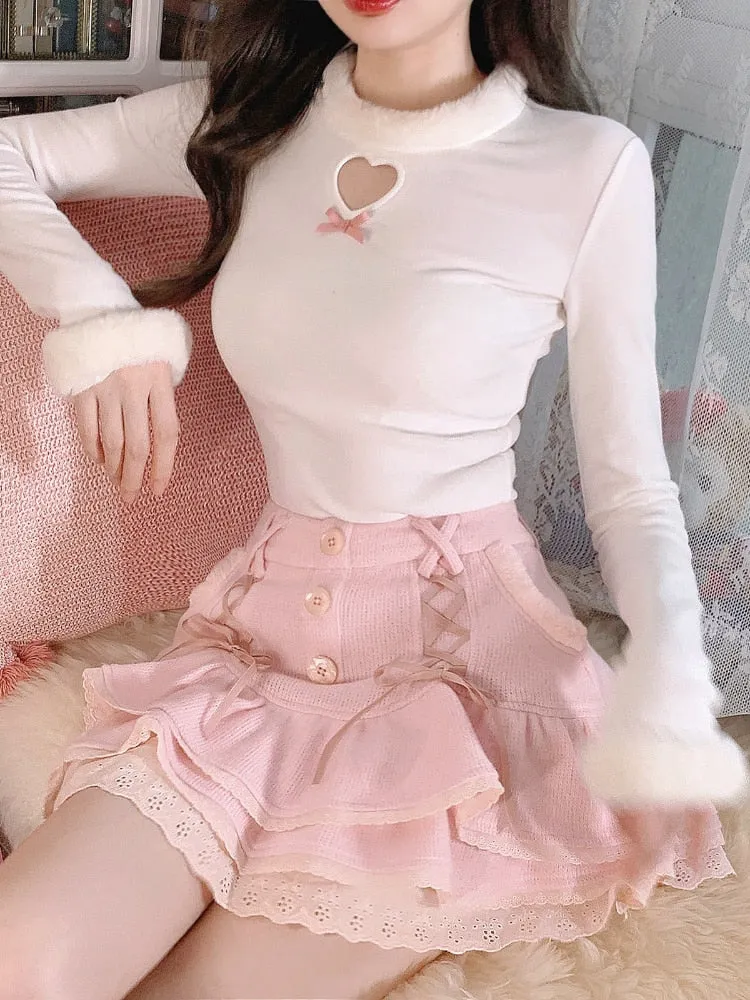 Love Kawaii Cute Pink Frilly Outfit