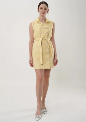 Lynel Tweed Mini Dress In Yellow (1 LEFT)