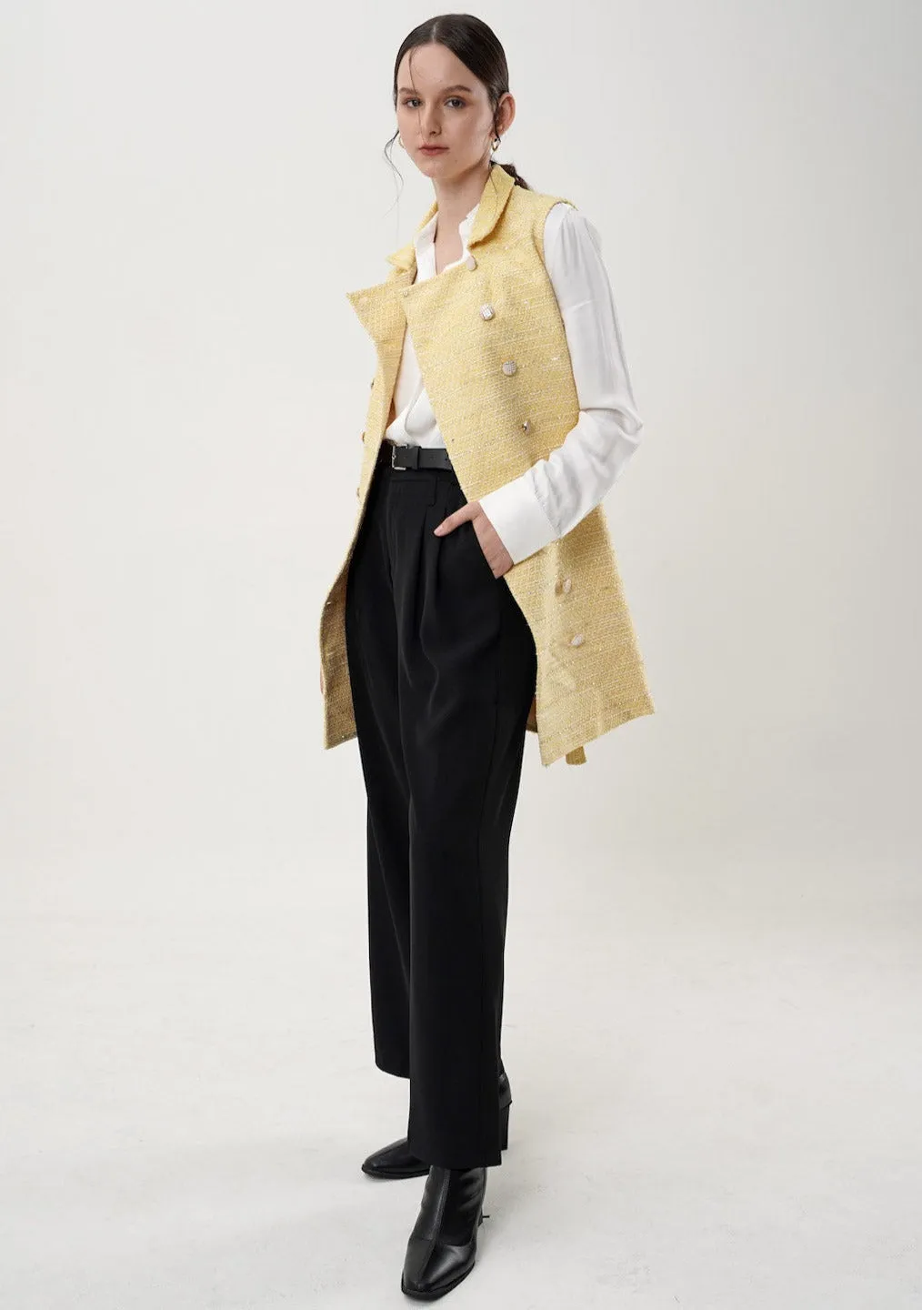Lynel Tweed Mini Dress In Yellow (1 LEFT)