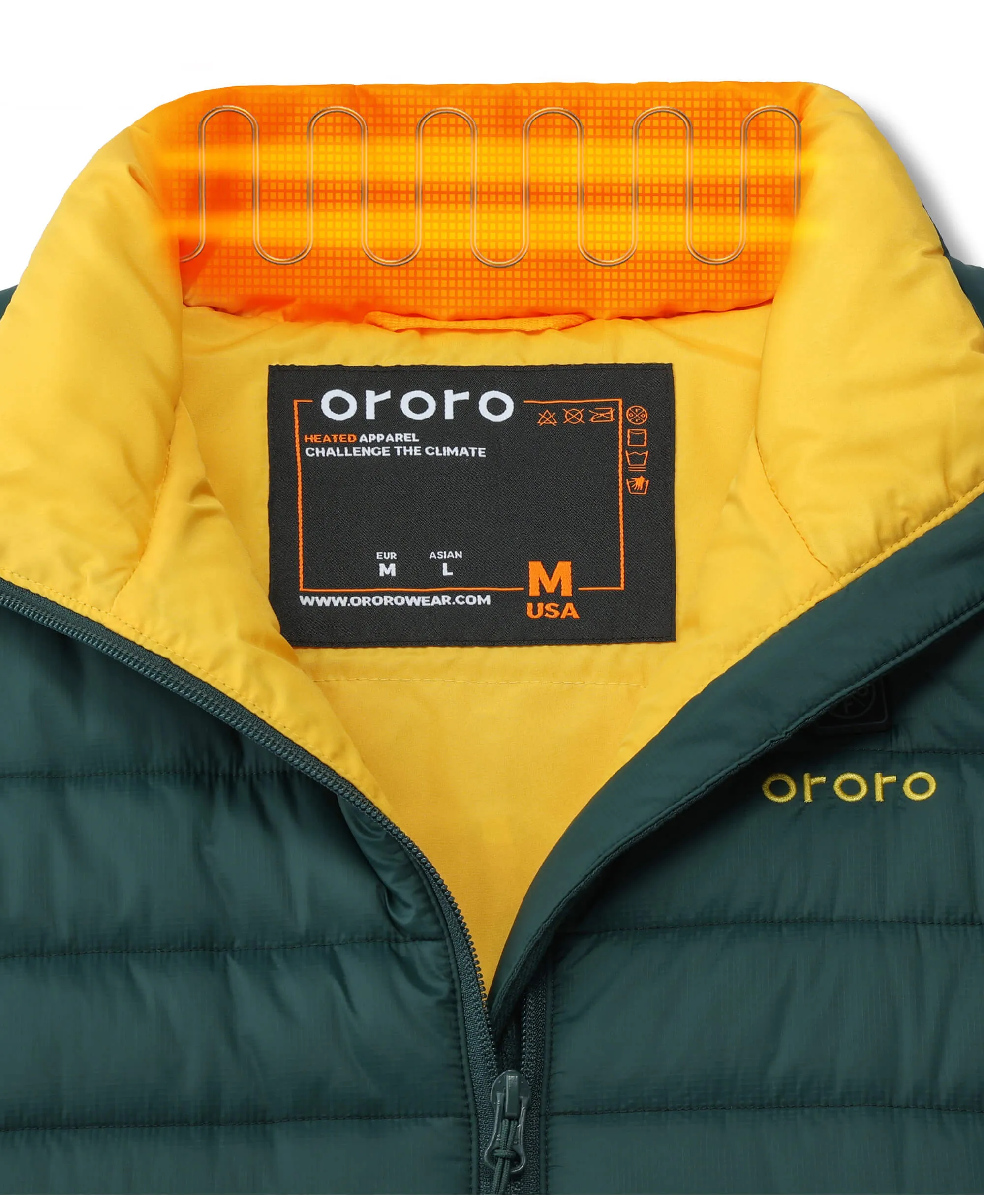 Men's Classic Heated Vest - Green & Gold