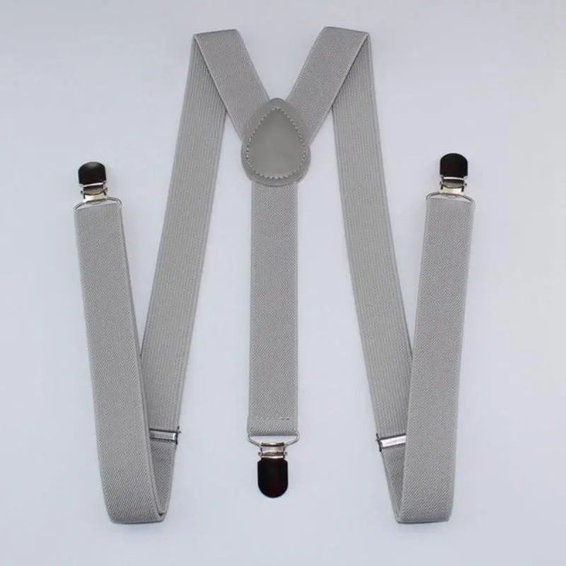 Men's Solid Print Polyester Suspenders