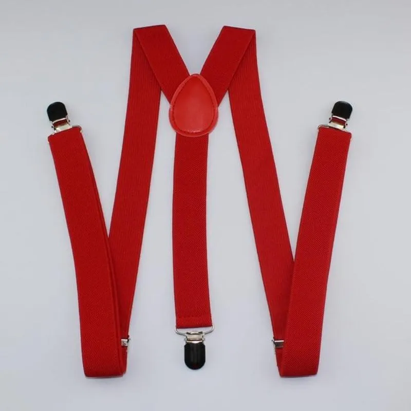 Men's Solid Print Polyester Suspenders