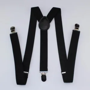Men's Solid Print Polyester Suspenders