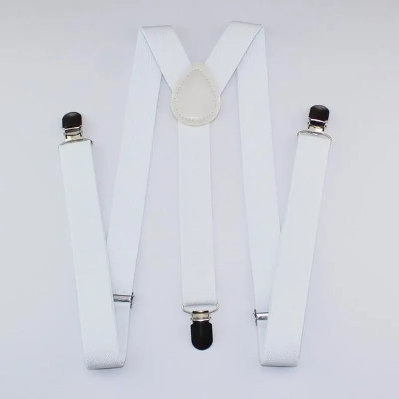 Men's Solid Print Polyester Suspenders