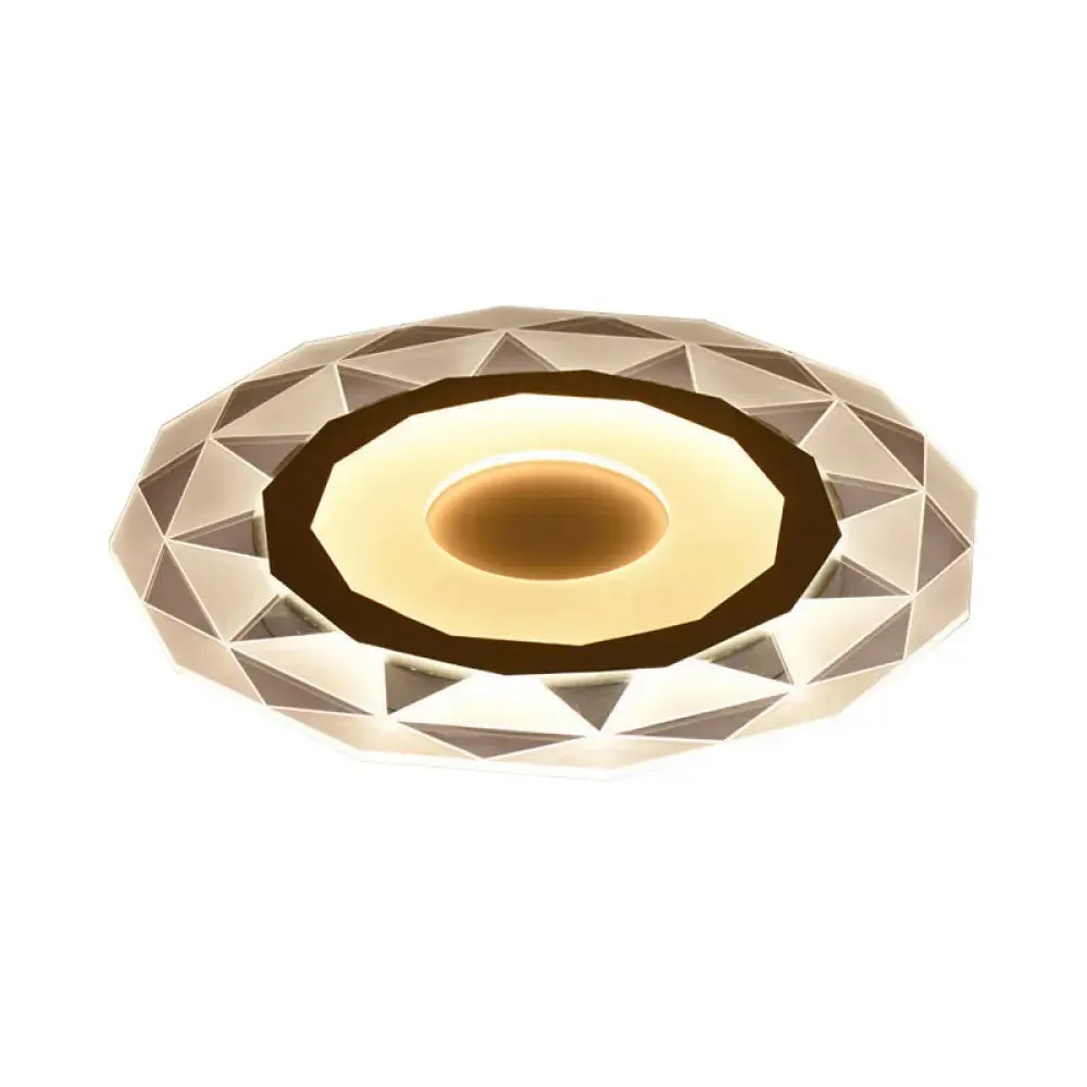 Minimalistic White Acrylic LED Wall Lamp for Bedroom - Diamond Twig Flower Design