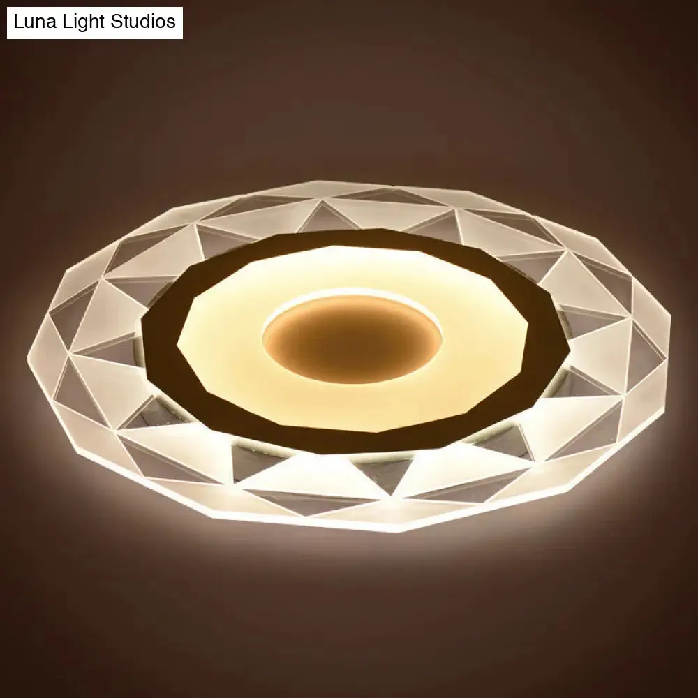 Minimalistic White Acrylic LED Wall Lamp for Bedroom - Diamond Twig Flower Design