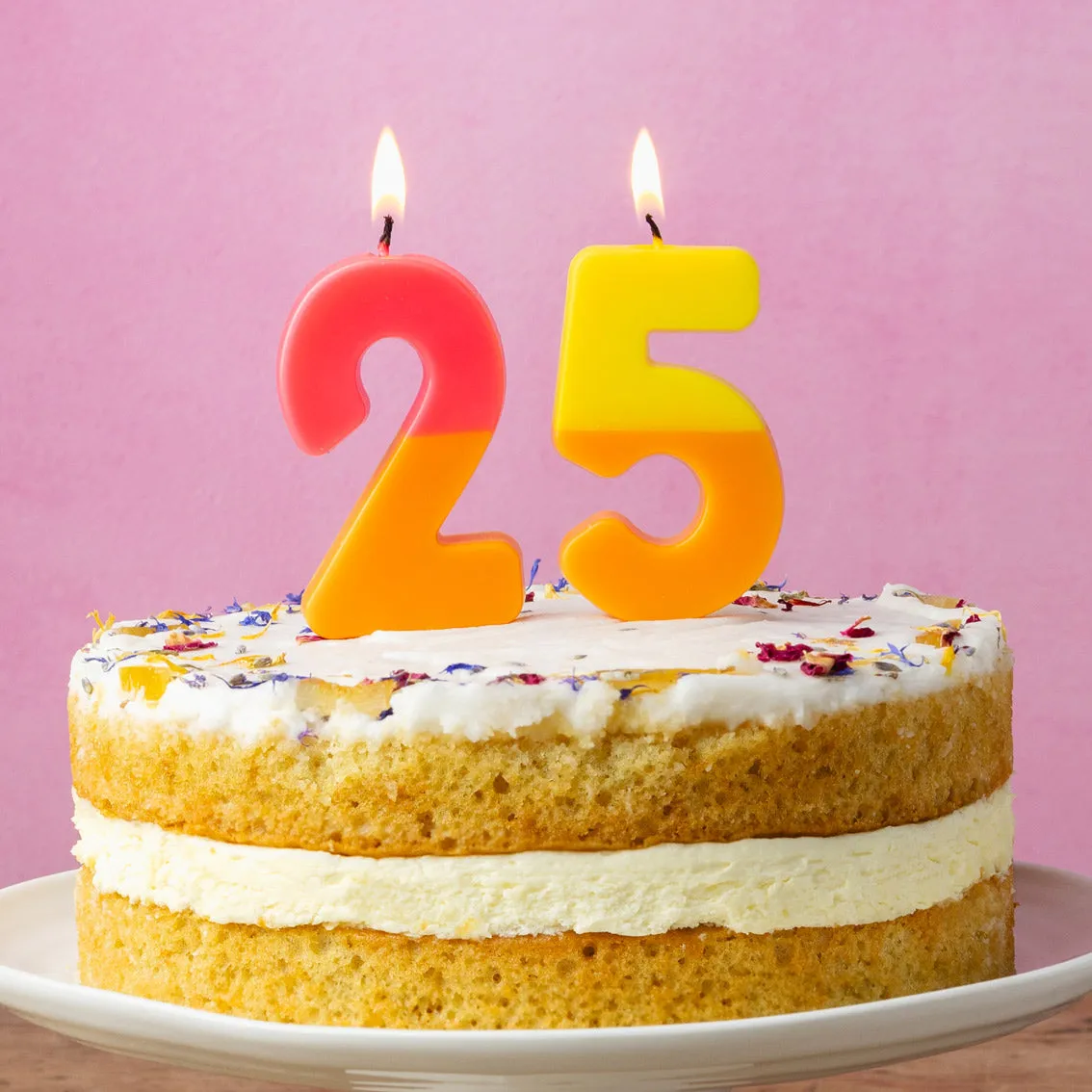 Orange and Yellow Birthday Number Candle - 5
