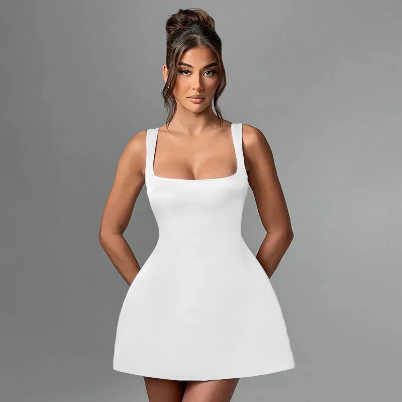 Party Mini Evening Splice Sleeveless Sexy Backless Big Elegant Suspender Dress