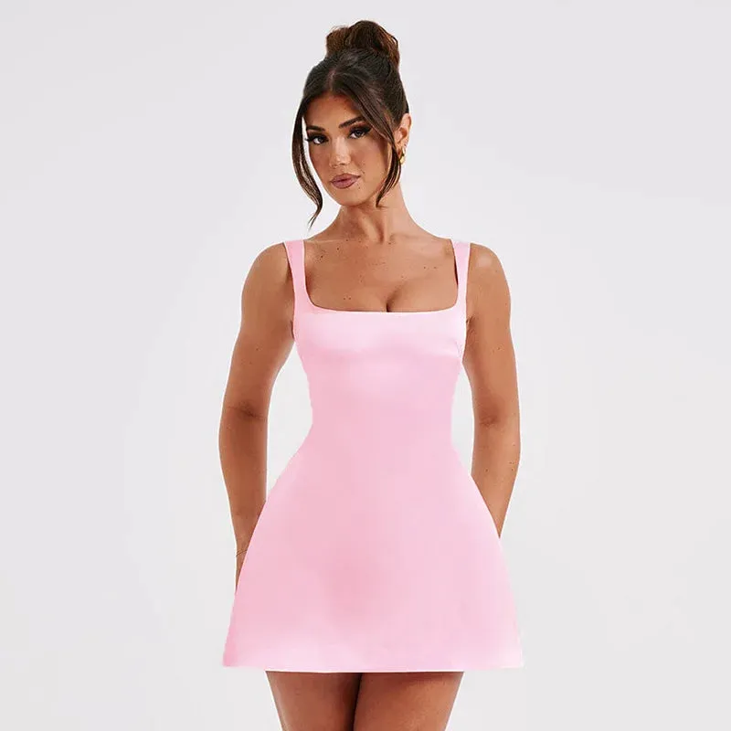 Party Mini Evening Splice Sleeveless Sexy Backless Big Elegant Suspender Dress