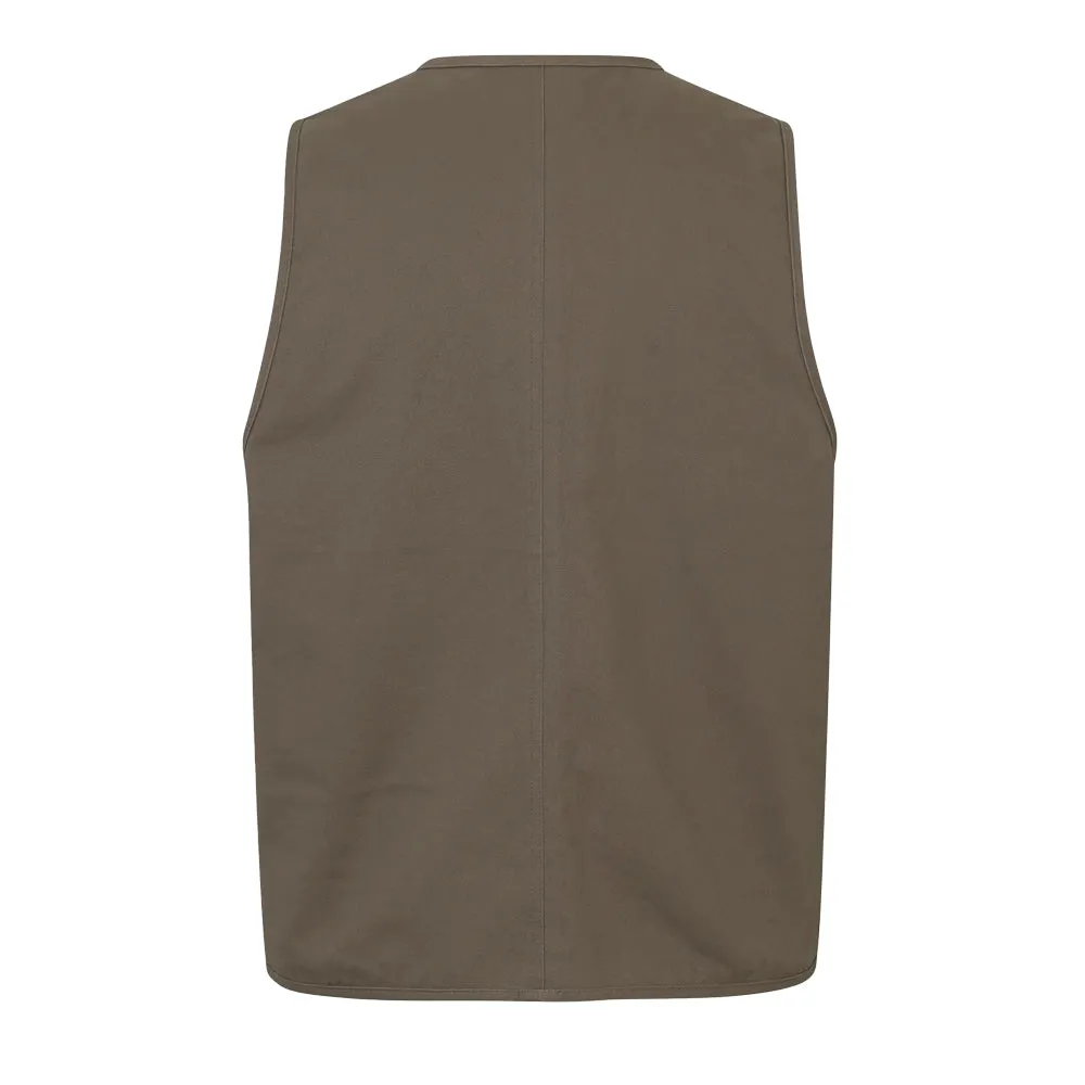 PAS NORMAL STUDIOS Off Race Cotton Twill Vest - Ash Brown