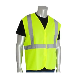 PIP 302-WCENGLY-M ANSI Type R Class 2 Value Hook & Loop Solid Vest