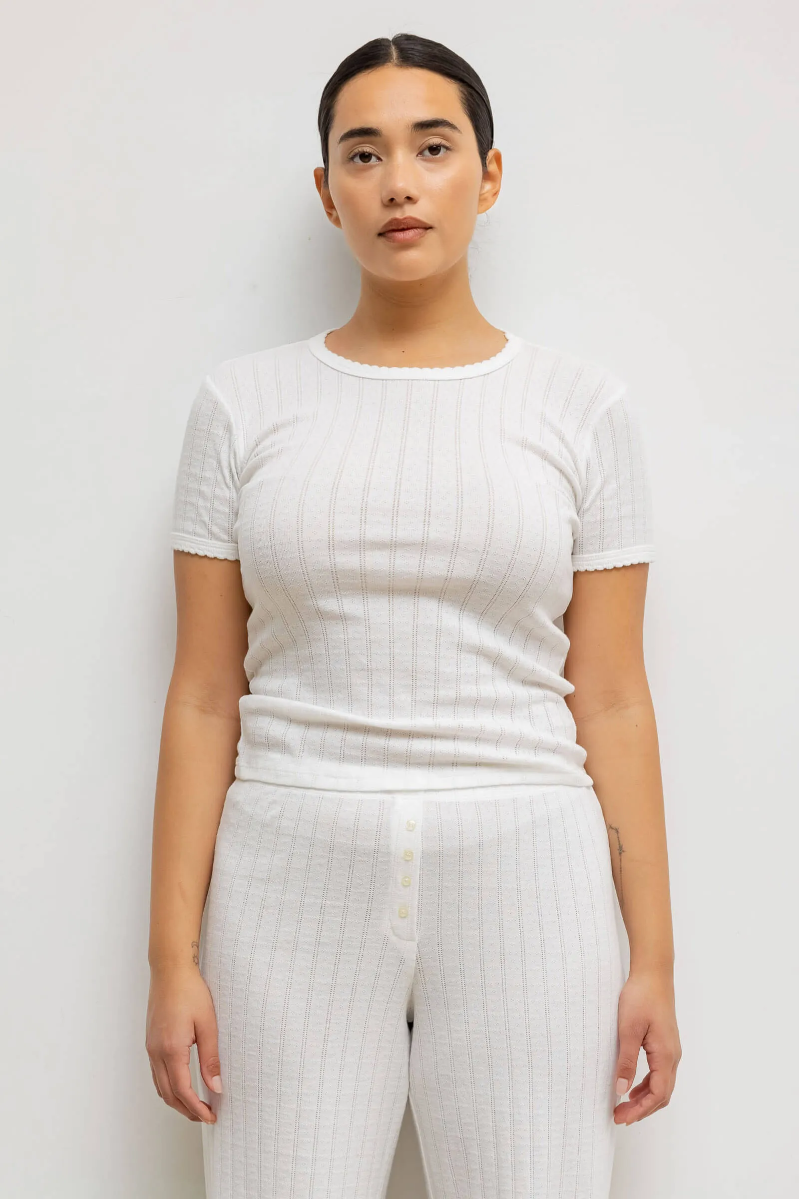 Pointelle Slim Fit Tee 2 Pack