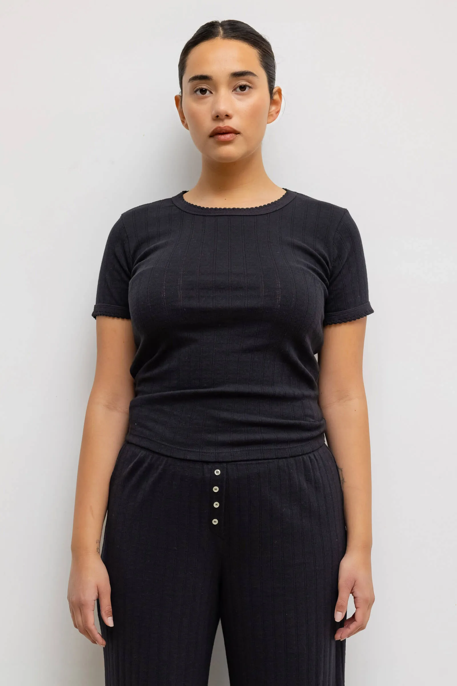 Pointelle Slim Fit Tee 2 Pack